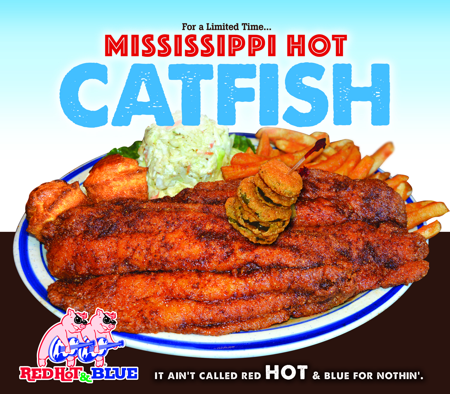 Mississippi Hot Catfish Available At Red Hot & Blue Restaurants For A
